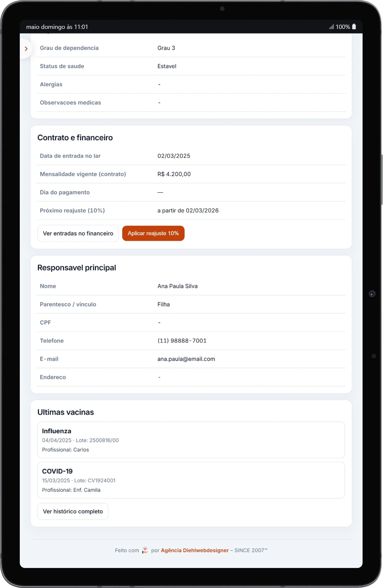 Controle de vacinas no ILPI360